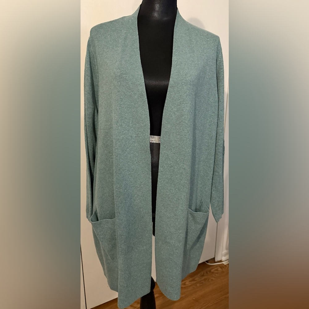Women's Open Front Cardigan Sweater - Teal